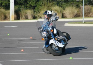 Not me.  This is a photo from a similar MSF class, the gal getting her tight turns down well.