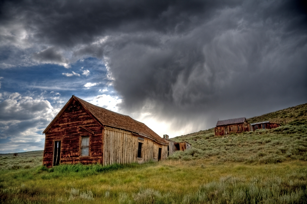 Taken on a stormy day at the Bodie Historic State Park.